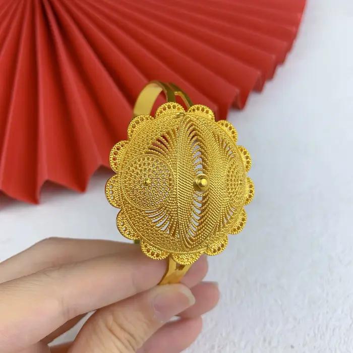 Bracelets de luxe africains plaqués or 24 carats pour femmes