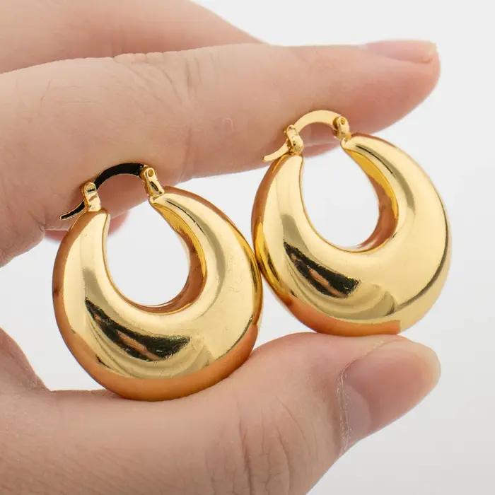 Boucles d'oreilles créoles optiques rondes en couleur or pour femmes bijoux fantaisie mode cadeaux d'anniv occasions spéciales