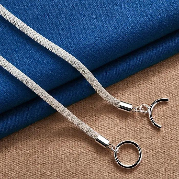 Collier en argent sterling 925 simple et élégant pour hommes et femmes occasions spéciales engagement mariage