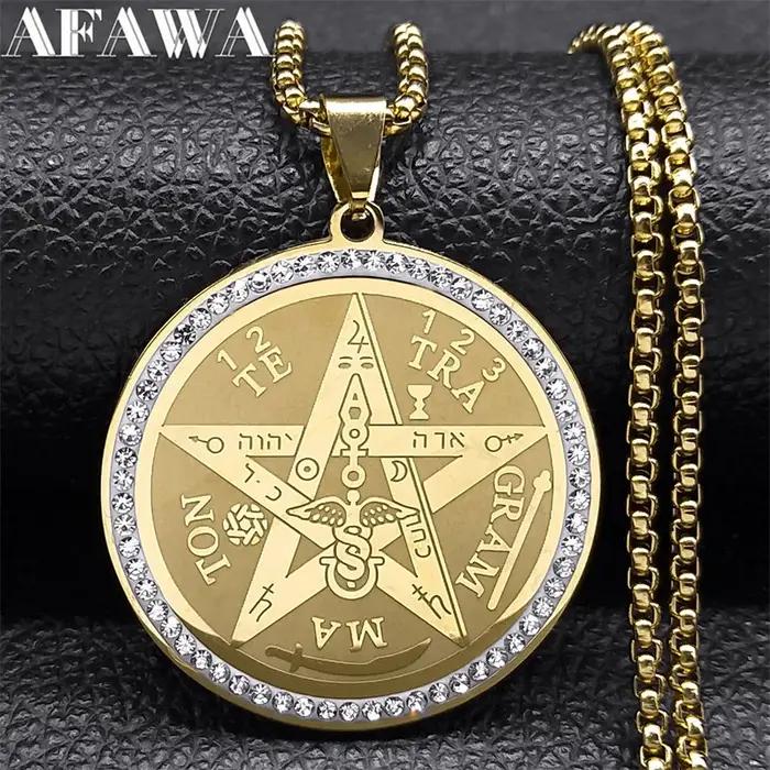 Collier amulette pentagrammaton pour femmes et hommes