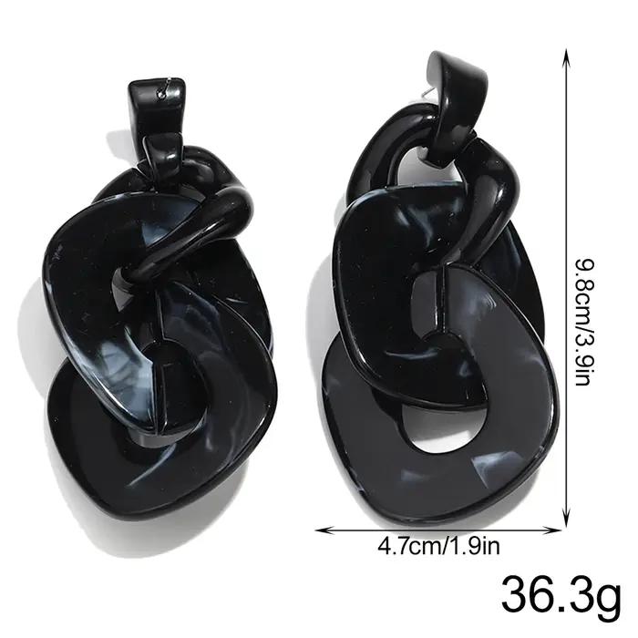 Grandes boucles d'oreilles Punk en acrylique rhomboïde géométrique