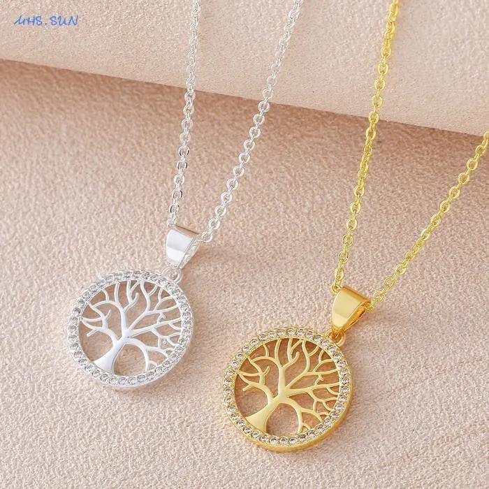 MHS.SUN – colliers avec pendentif arbre de vie en Zircon incrusté