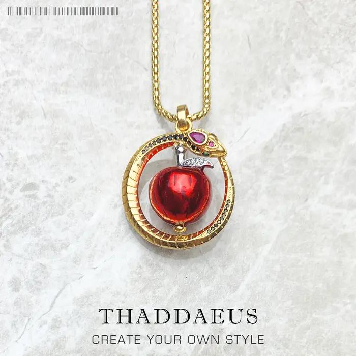 Collier en argent regardé 2021 avec pomme pour femme, bijoux fins, cadeau romantique, tout neuf, Eur