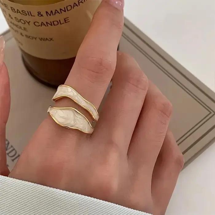 Bague ouverte réglable géométrique vintage pour femmes bijoux de fête à la mode cadeau pour occasions spéciales