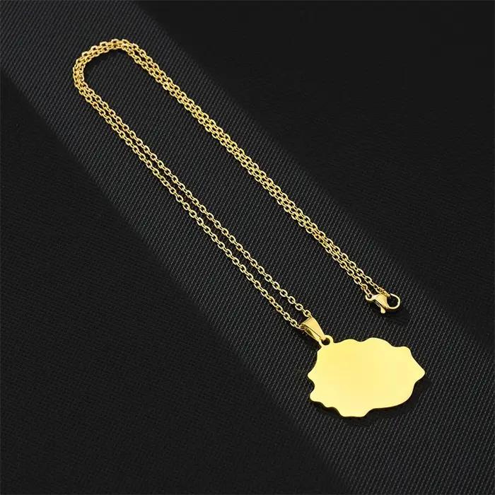 Collier pendentif carte de l'île de la réunion de France