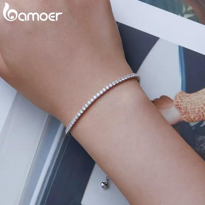 Bamoer – Bracelet de Tennis en argent Sterling 925