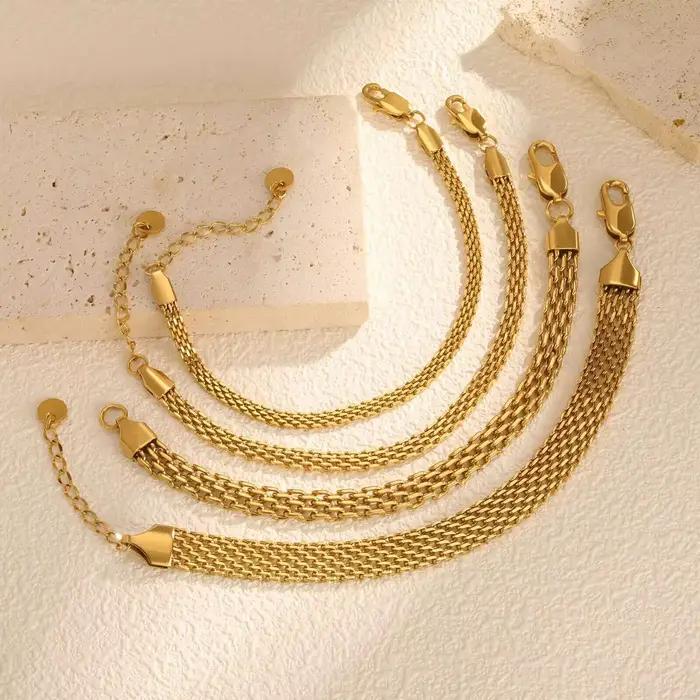 Bracelet élégant en zircone cubique pour femmes, chaîne papillon en acier inoxydable plaqué or 18 carats, ensemble de bijoux de fiançailles de mariage