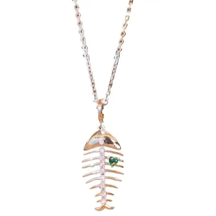Collier tendance en diamants verts plaqués argent avec cristal et zirconium pour femmes occasions spéciales mariage soirée festive