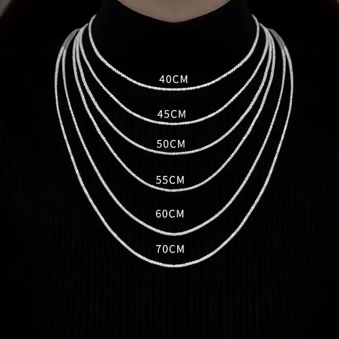 40 cm 45 cm 50 cm 55 cm 60 cm 70 cm 80 cm femme collier pour femmes sur le cou argent 925 chaîne col