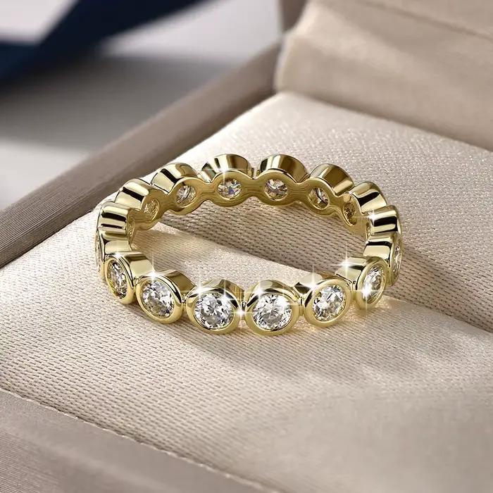 Lnkry – bague d'éternité en Moissanite de 3mm avec certificat GRA pour femmes