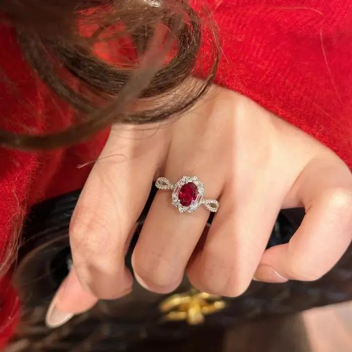Bague de fiançailles en argent 925 pour femmes