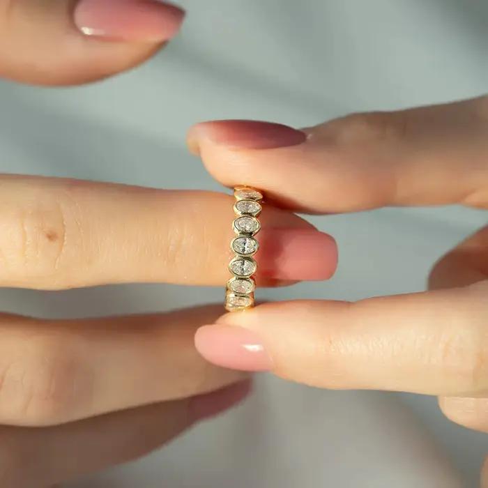 Bague ovale en Zircon pour femmes