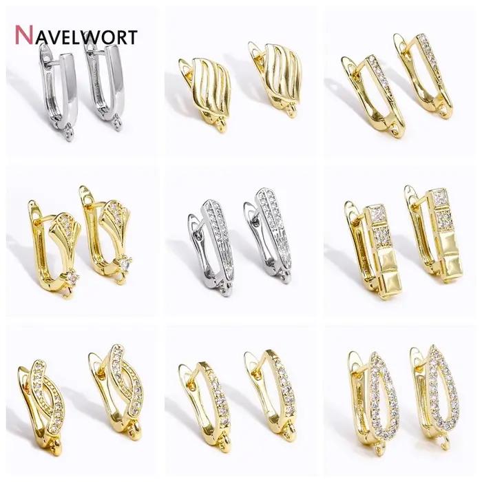 Crochets de boucle d'oreille en laiton plaqué or 18 carats