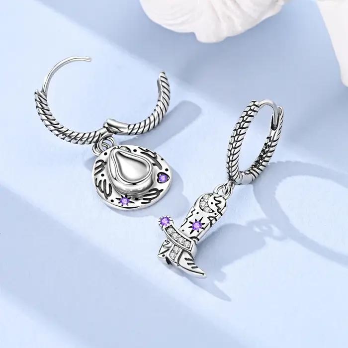 Boucles d'oreilles en argent Sterling 925 avec zirconium blanc pour femmes, bijoux pour occasions spéciales, design original et élégant pour soirée et mariage