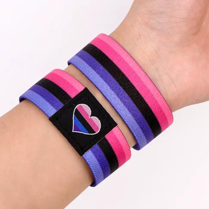 LGBT arc-en-ciel drapeau Bracelet brassard Sport Bracelet élastique Bracelets accessoires de mode Bracelets brassard cadeau