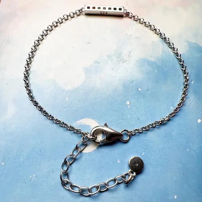 Bracelet à maillons délicats en argent regardé JO925 pour femme