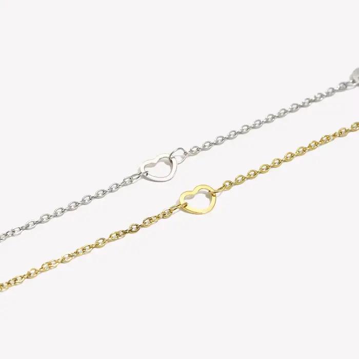 E.B.belle-Bracelet d'épissage d'amour minimaliste pour femme, bijoux plaqués or 14 carats, acier inoxydable SION L, bracelets à main