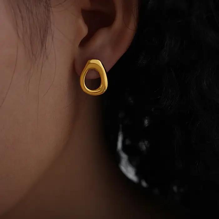 Boucles d'oreilles créoles géométriques pour femmes et filles