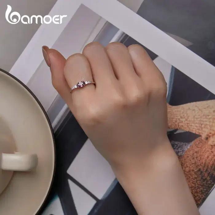 BAMOER – bague ovale en argent Sterling 925 pour femmes