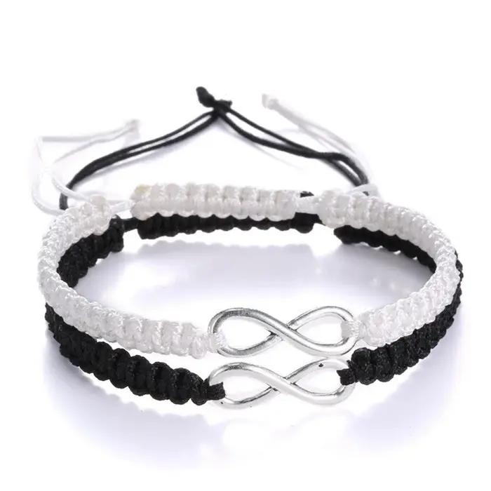 Ensemble de 2 bracelets infinis rétro faits à la main, ensemble de bracelets d'amitié, bracelets et