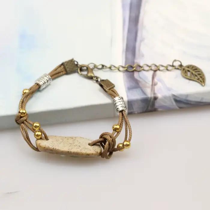 Bracelets porte-bonheur en céramique faits à la main, Bracelets enroulés pour femmes, bijoux et accessoires de mode, vente en gros # BY329