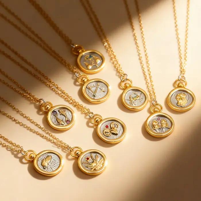 Collier avec 12 signes du zodiaque