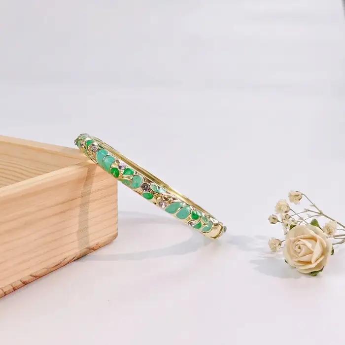 Nouveau bracelet cloisonné à motif floral