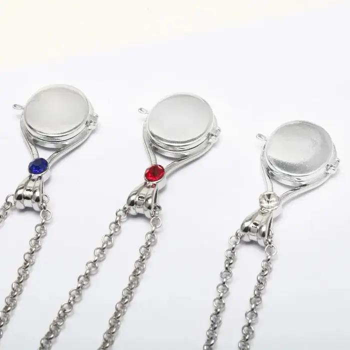 Acier inoxydable H2O médaillon sirène pendentif bijoux colliers ensemble de 3 cadeau pour femmes fil