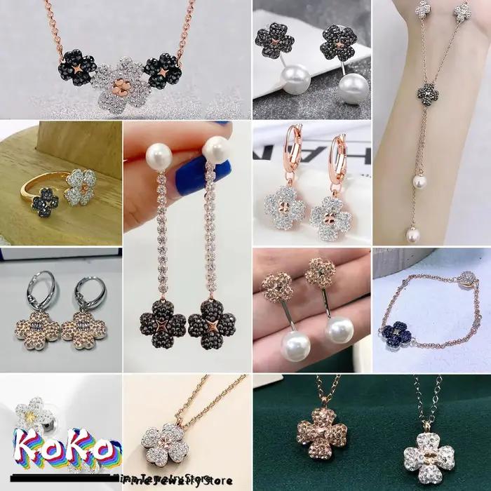 Ensemble de bijoux fins originaux en forme de fleur éternelle