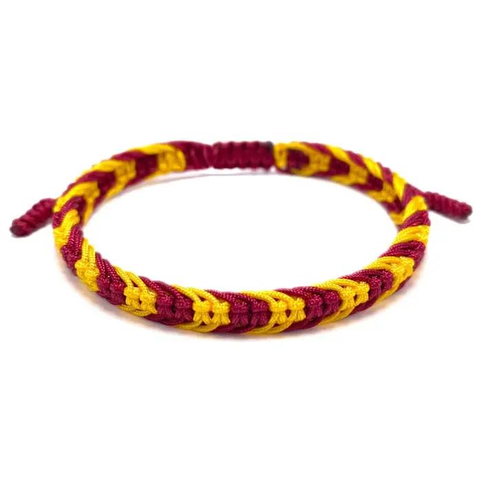 Bracelet en corde tressée fait main aux couleurs du drapeau national, réglable, pour femmes et homme