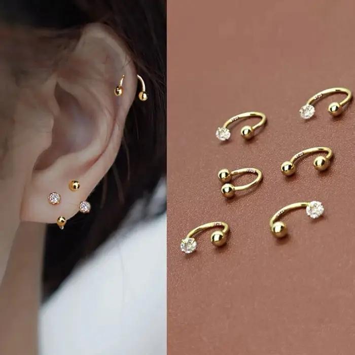 1 paire de boucles d'oreilles en argent Sterling 925 pour femmes et filles
