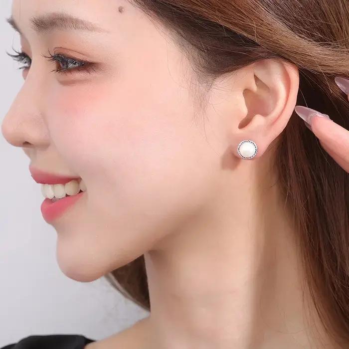 Andara – boucles d'oreilles rondes en argent Sterling 925 pour femmes