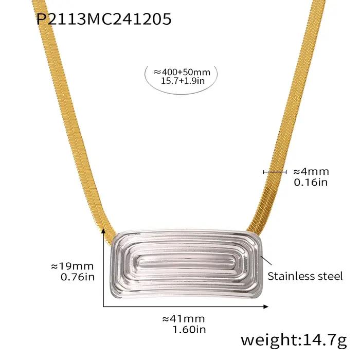 Collier chic et brillant pour femmes pendentif carré plaqué or 18 carats chaîne serpent élégante bijou cadeau occasion spéciale