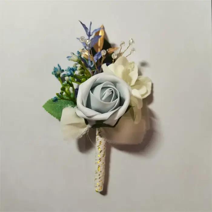 Balance CHO-Bracelet Corsage de Poignet Rose Bleu Royal, Broche Fleurs à Main, Patients de ix, Décor de Bal de Mariage, Accessoires de Photographie, Boutonnière