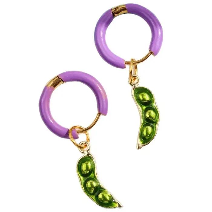 Boucles d'oreilles en émail en forme de piment