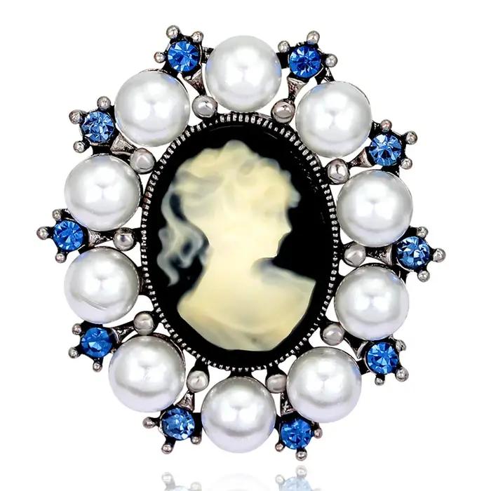 Broche commémorative Vintage élégance reine Victoria, épingle en Relief pour femmes, fête de mariage