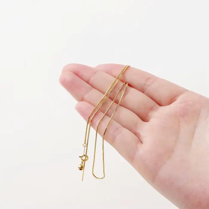 2 pièces/sac 48cm 14K/18K plaqué or venise réglable collier chaîne pour femmes mode classique pendentif