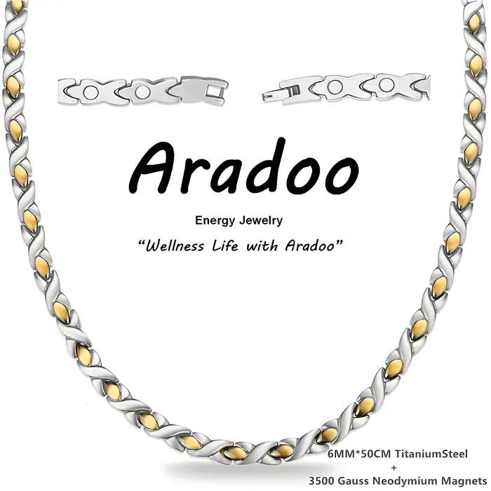 Collier Magnétique en Cuivre Aradoo Goutte d'Eau Design Élégant Pour Hommes et Femmes Occasions Spéciales
