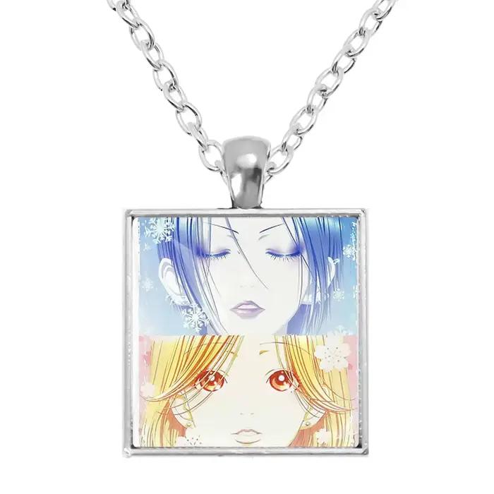 Collier carré en verre NANA Manga Osaki mode Anime bijoux pour Fans pendentif de sac cadeaux pour filles occasions spéciales