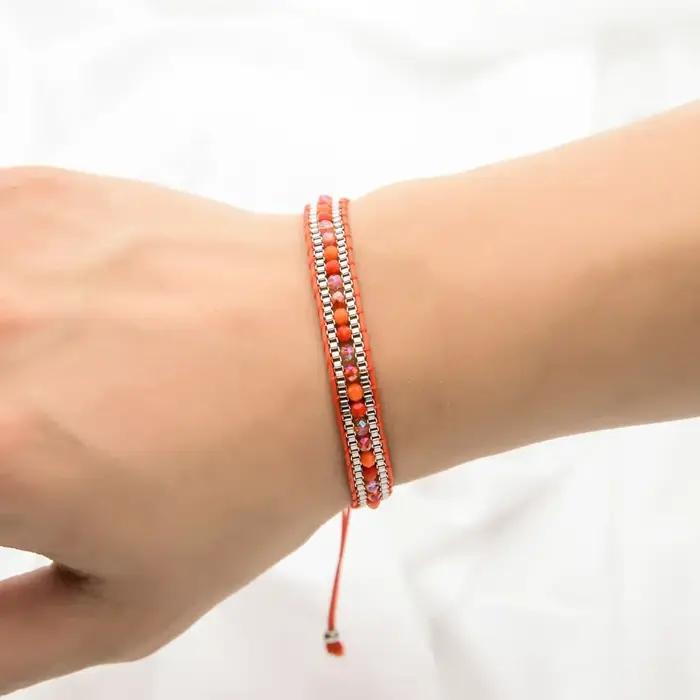 Bracelet rétro bohémien en perles de cristal
