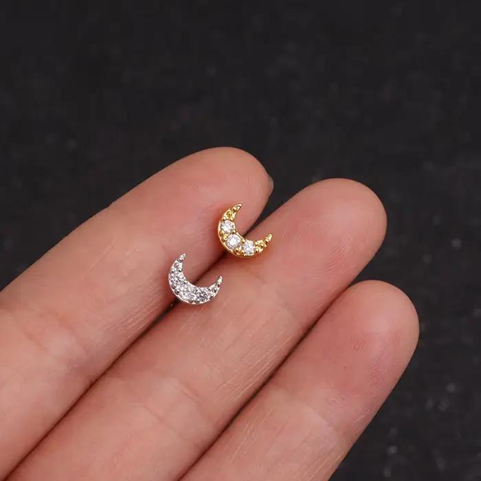 Tragus Helix Piercing boucle d'oreille pour femmes Rook Lobe Cartilage papillon oreille Percing coeur