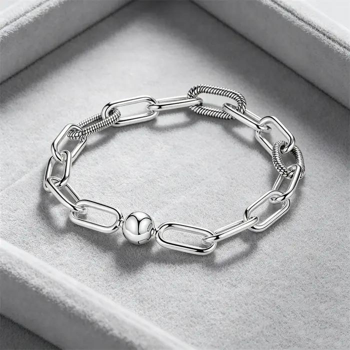 Bracelet Original Me en Argent Sterling 925 avec Perles Rondes pour Femme – Bijou de Luxe Tendance