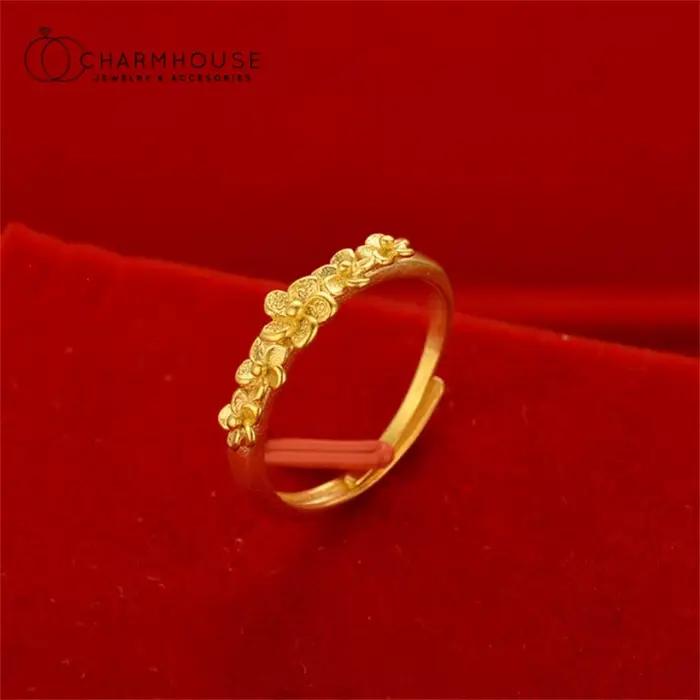 Bagues de fiançailles pour femmes, couleur or, multi-fleurs, fine, bracelet de mariage réglable, acc