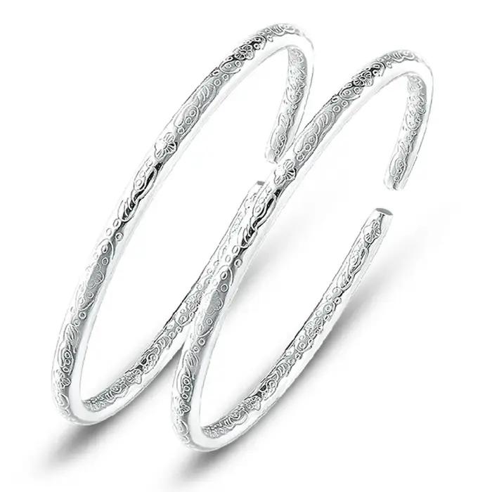 Bracelet en argent Sterling 925 à motif Floral pour femmes, bijoux simples à la mode pour fête d'anniversaire, mariage, anniversaire, cadeau
