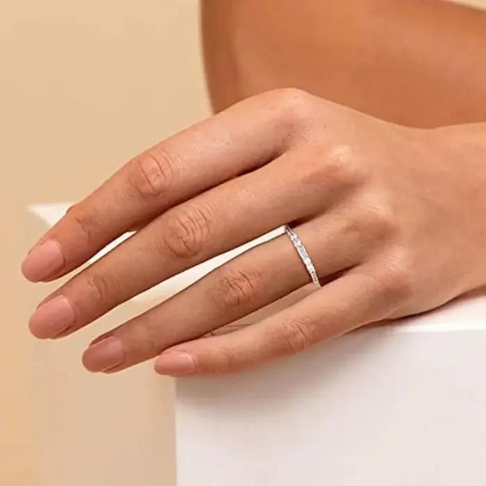 Monkton-Bague minimaliste en argent pour femme, bijou de fiançailles et de mariage, haute qualité