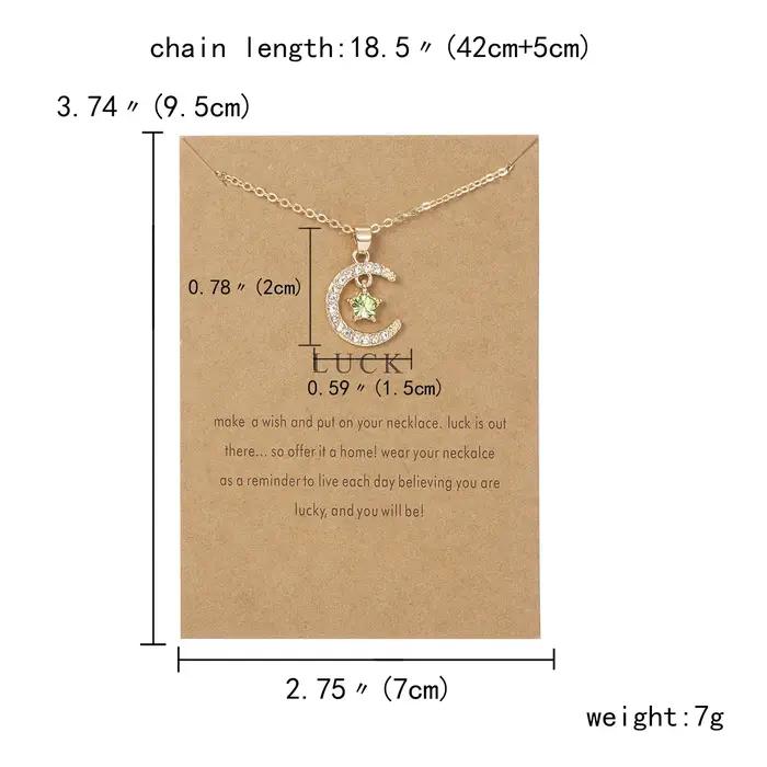 Collier lune étoile en cristal pour anniversaire et célébrations familiales bijou classique à offrir pour homme ou femme occasions spéciales