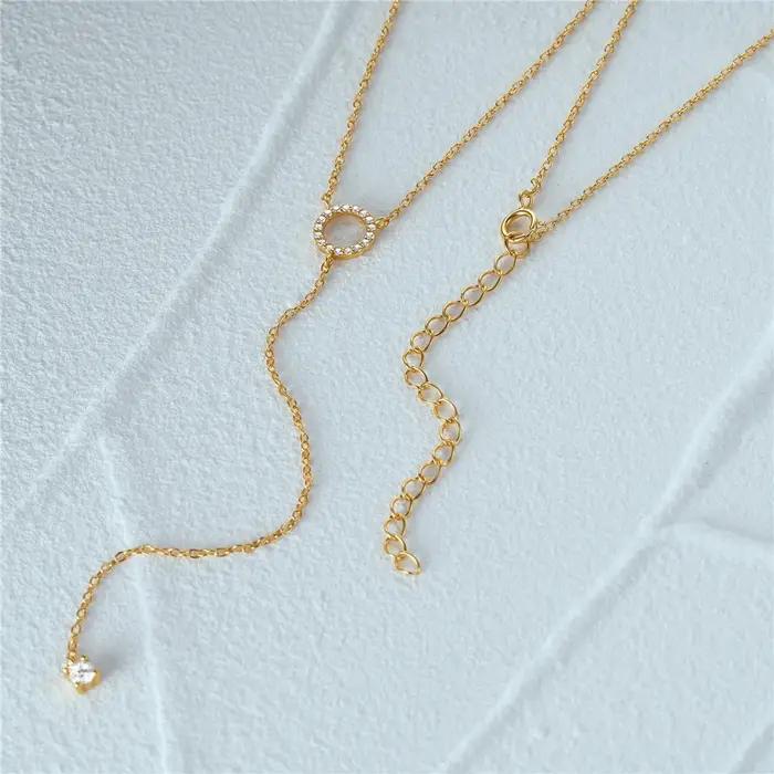 CANNER réel 925 bijoux en argent Sterling collier circulaire Zircon pendentif clavicule chaîne gland conception