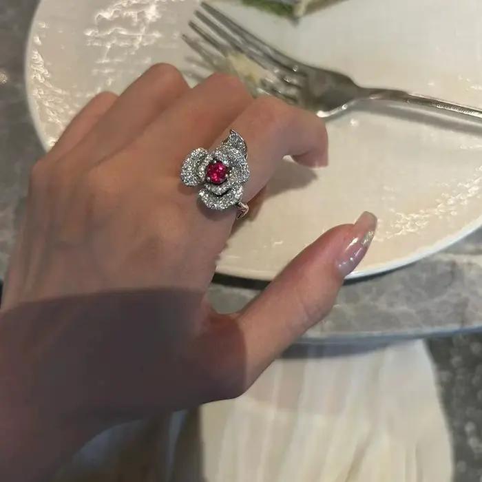 Bague ouverte vintage en argent sterling 925 pour femme