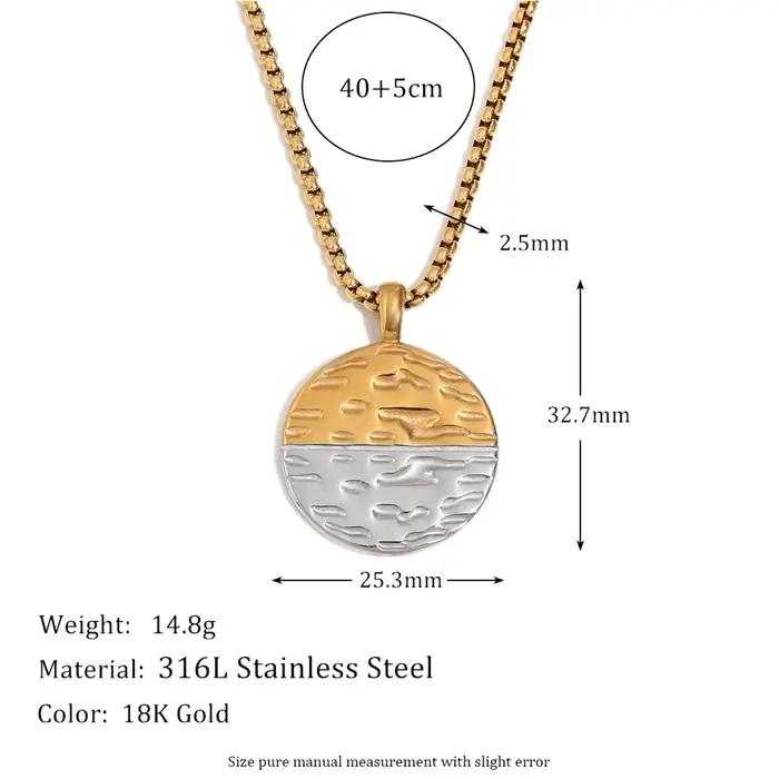 E.B.belle – collier demi-lune créatif en acier inoxydable 316L, mélange de couleurs, or 18 carats, b