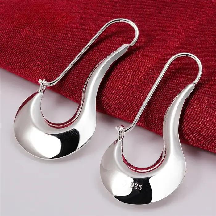 Boucles d'oreilles fines en argent Sterling 925 pour femmes, bijoux à la mode, cerceau de fête de fi